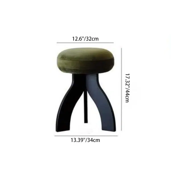 Contemporary Creative Round Lambswool Velvet Footstool Armless Backless For Entryways - Image 4