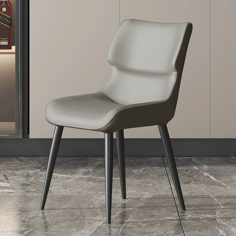 SKU-01-f5aa9fde-5bd2-45b2-b483-093a7c7b15f1.jpg Contemporary Luxury Microfiber Leather Upholstered Dining Chair Backrest For Dining Room - Image 1