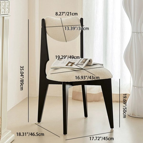 Contemporary Nordic Ash Wood Velvet Metal Sponge Square Crescent Dining Chair Backrest Armless For Dining Room - Image 5