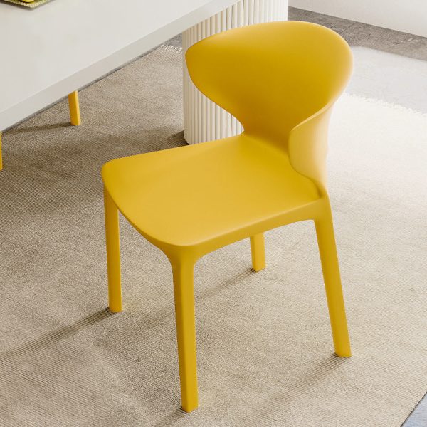 Contemporary Scandinavian PP Plastic Velvet Square Ergonomivally Design Stackable Dining Chair Backrest For Dining Room - Image 16