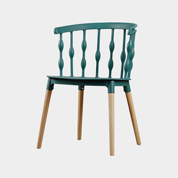 Contemporary Creative Square Vertical Strip PP Plastic Beechwood Dining Chair Backrest For Dining Room - Image 12