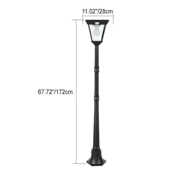 Traditional Chinese Solar Waterproof Aluminum Alloy Glass Cylinder LED Landscape Lighting Outdoor Light For Garden - Image 4