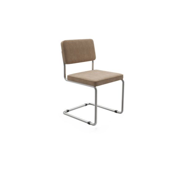 Contemporary Nordic Square Fabric Upholstered Stainless Steel Bracket Dining Chair Backrest For Dining Room - Image 15