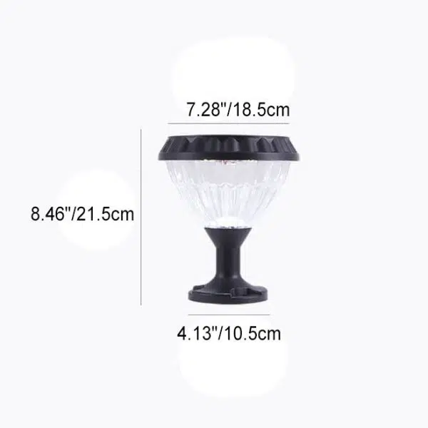Modern Black Solar Die-Cast Aluminum Glass Outdoor Patio Waterproof Column Head Light - Image 11