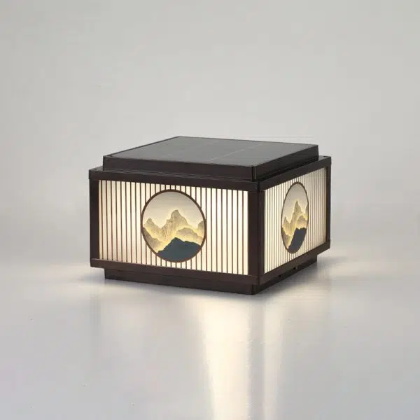 Modern Minimalist Solar Waterproof Square Aluminum Glass LED Post Head Light For Garden - Image 16