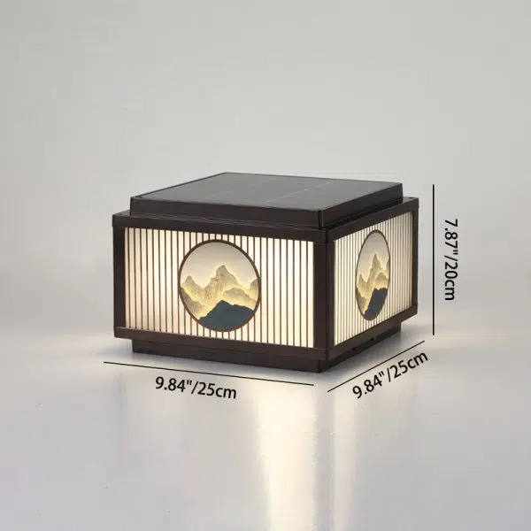 Modern Minimalist Solar Waterproof Square Aluminum Glass LED Post Head Light For Garden - Image 4