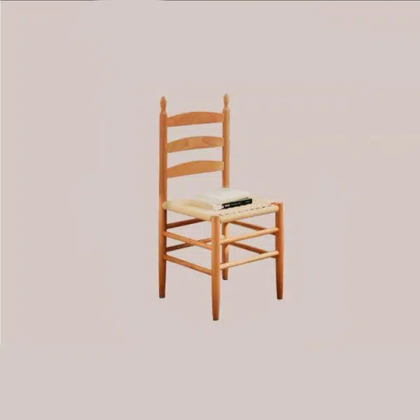 Contemporary Retro Square Braided Rope Solid Wood Dining Chair Ladder-back Footrest For Dining Room - Image 10