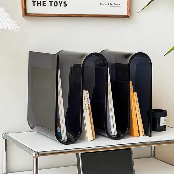 Contemporary Creative S-Shaped Acrylic Multifunctional Storage End Table 4-Tier For Living Room - Image 8