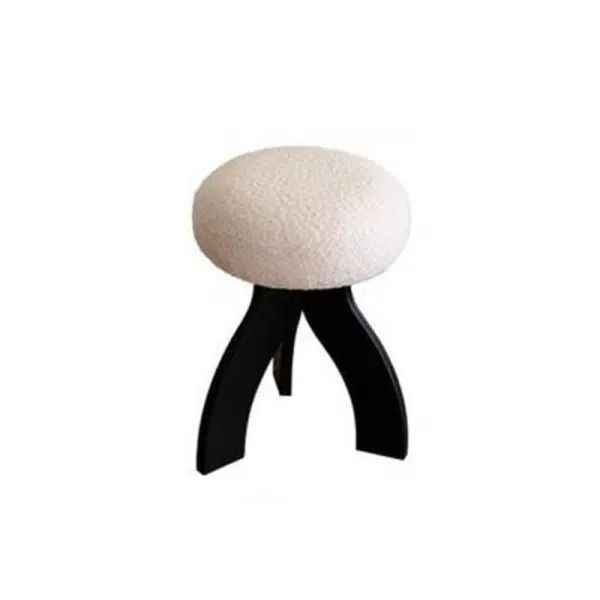 Contemporary Creative Round Lambswool Velvet Footstool Armless Backless For Entryways - Image 9