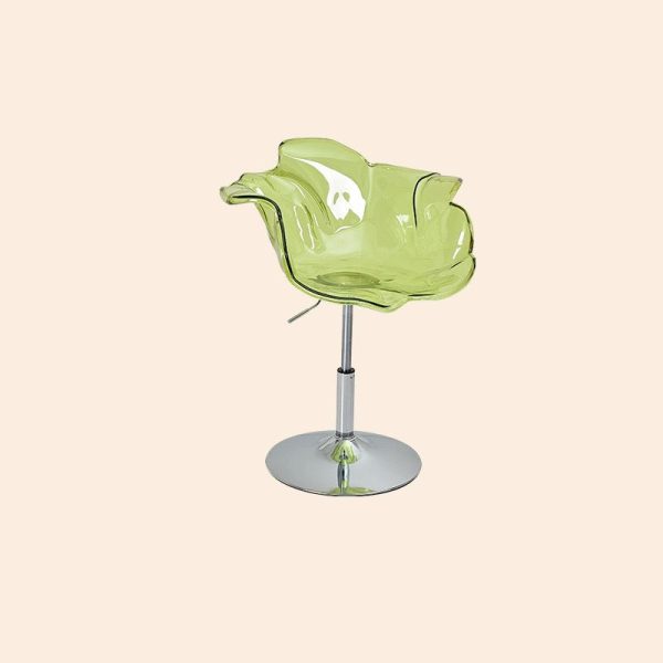 Contemporary Creative Petal Shape Acrylic Liftable Dining Chair Backrest Armrest For Dining Room - Image 14