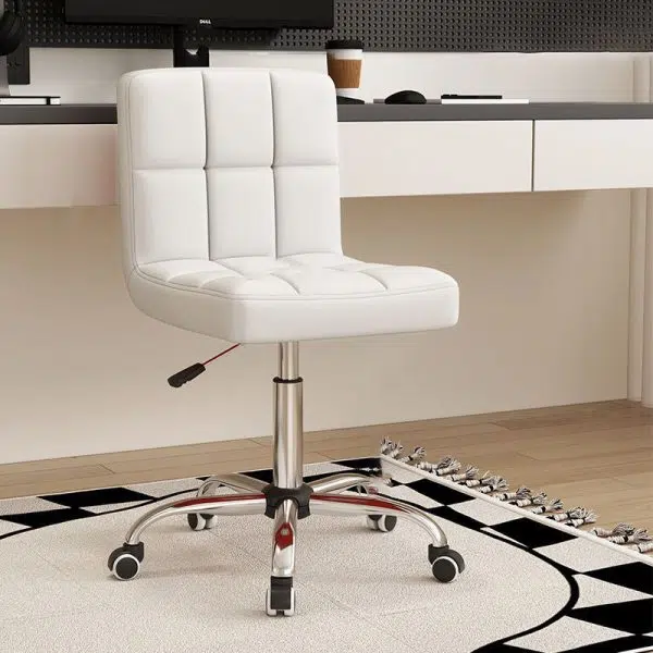 Modern Simplicity Leather Steel SGS Sponge Square Lattice Desk Chair Backrest Swivel Adjustable For Home Office - Image 4