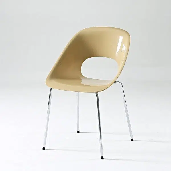 Contemporary Creative Square Hollow Out Backrest PP Metal Dining Chair For Dining Room - Image 15