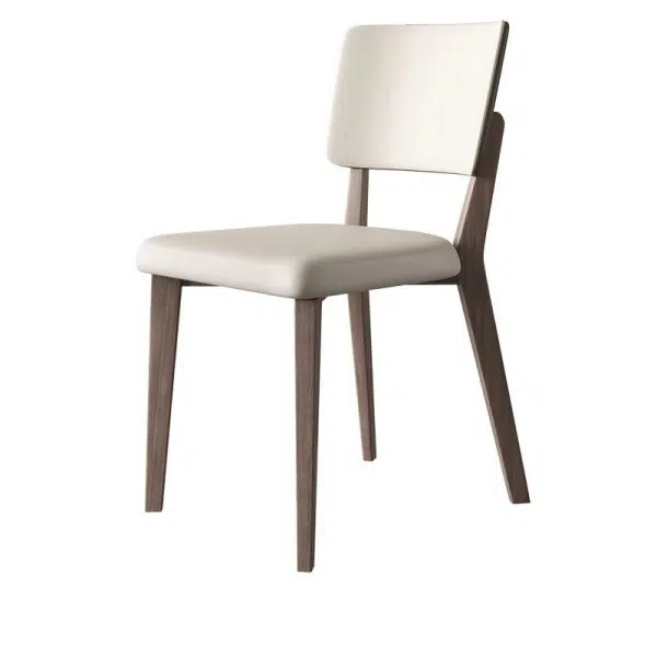 Contemporary Nordic Square Leather Solid Wood Frame Dining Chair Backrest For Dining Room - Image 15