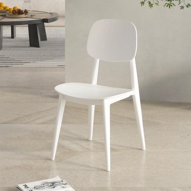 SKU-02-87293433-a964-4e3c-899d-53dab413c2d2.jpg Contemporary Scandinavian Macaron Plastic Square Dining Chair Backrest For Dining Room - Image 1