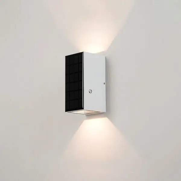 Modern Solar Black Rectangular Die-Cast Aluminum Solar LED Outdoor Wall Light - Image 7