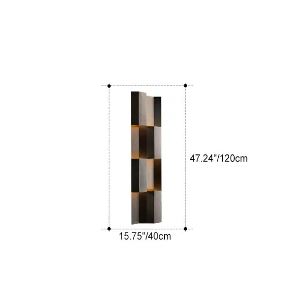 Contemporary Retro Waterproof Aluminum Rectangular LED Wall Sconce Lamp For Outdoor Patio - Image 4