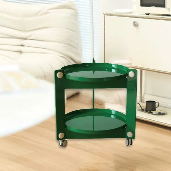 Contemporary Creative Round PET Acrylic End Table 2-Tier For Living Room - Image 11