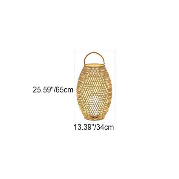 Outdoor Bamboo Weaving Portable Waterproof 1-Light Garden Landscape Light - Image 8