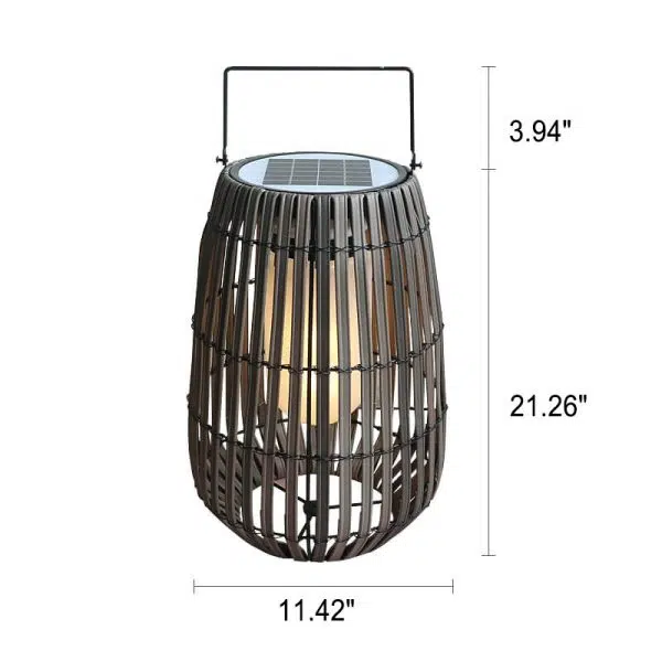 Modern Rustic Rattan Weaving Portable Outdoor Waterproof Solar LED Lawn Landscape Light - Image 17