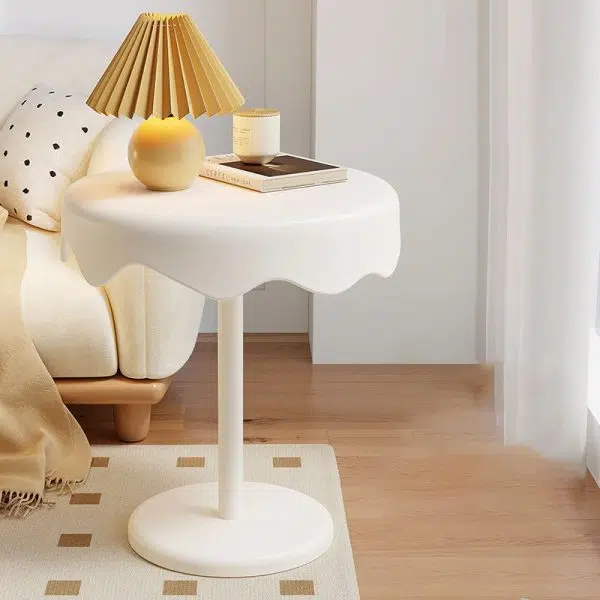 Contemporary Creative Round Ice Cream Shape PP Plastic Carbon Steel End Table For Living Room - Image 2