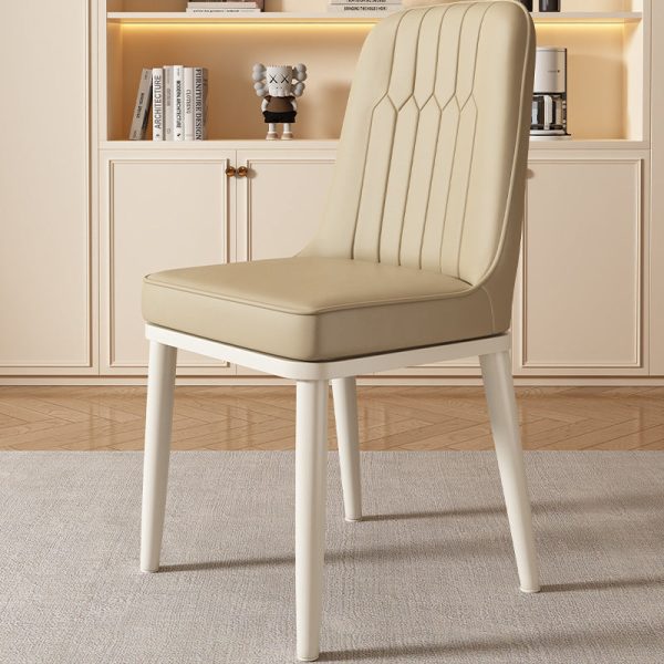 Contemporary Luxury Square PU Leather Upholstered Dining Chair Backrest For Dining Room - Image 2