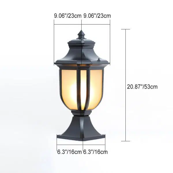 European Vintage Glass Aluminum Cage 1-Light Outdoor Waterproof Landscape Light - Image 9