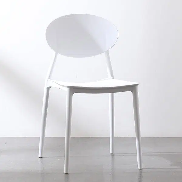 Contemporary Nordic Square Plastic Chair Backrest Armless For Living Room - Image 2