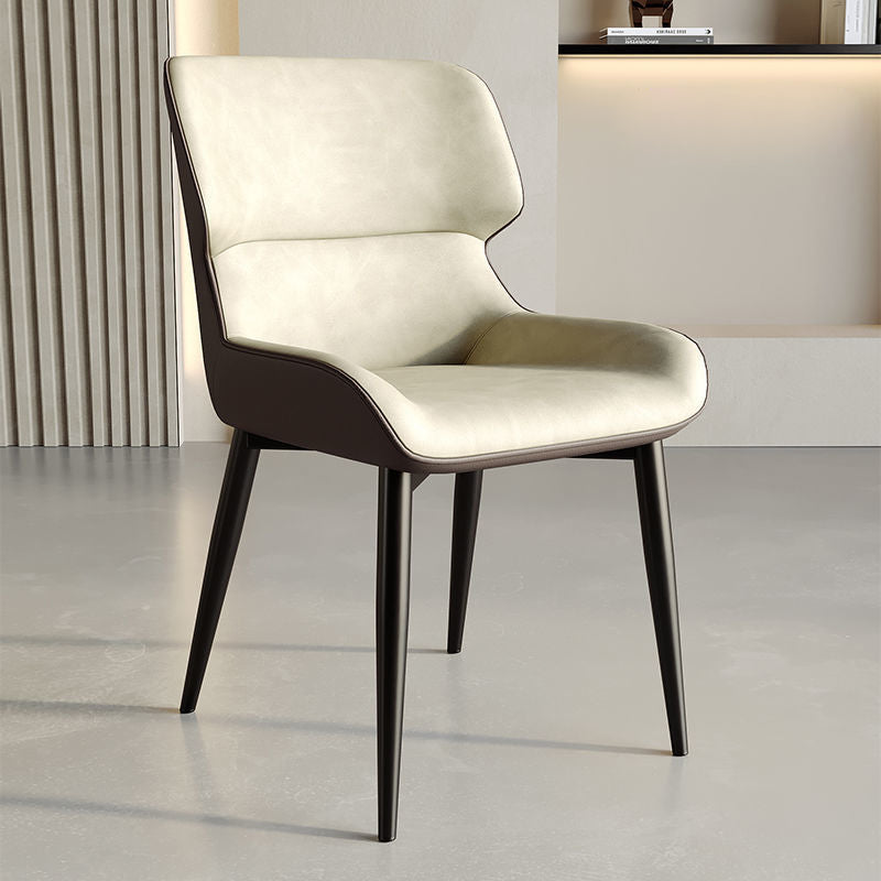 SKU-02-a8c42c10-a81a-4a1e-92e8-5a4259a3fe1b.jpg Contemporary Luxury Square PU Leather Upholstered Dining Chair Backrest For Dining Room - Image 1