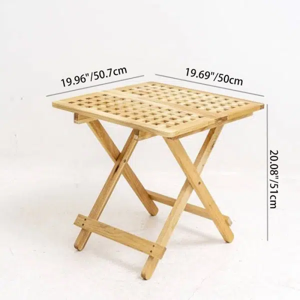 Traditional Rustic Square Wood Chair Backless Armless For Living Room - Image 5