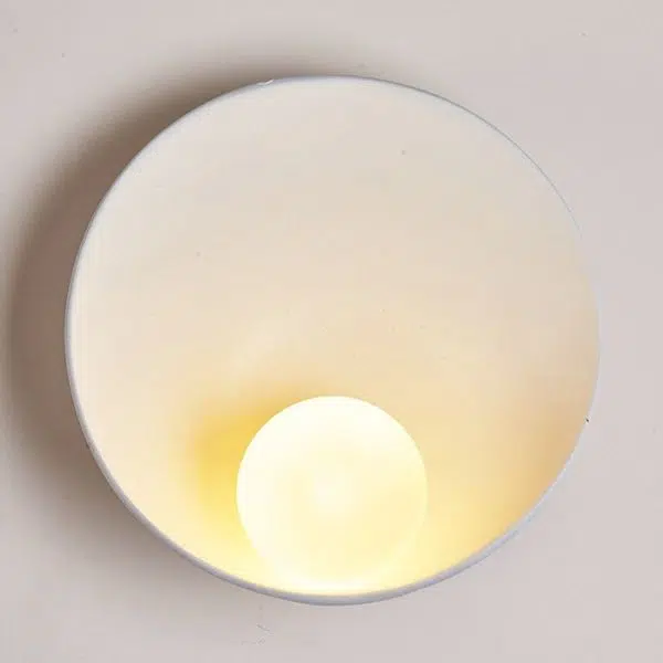 Modern Minimalist Round Iron Resin 1-Light Wall Sconce Lamp - Image 12