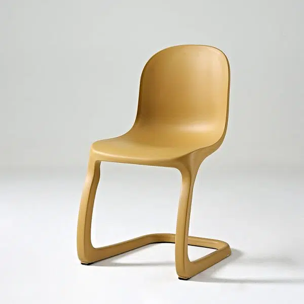 Contemporary Scandinavian Bow Frame Plastic Billet Steel Dining Chair Backrest For Dining Room - Image 16