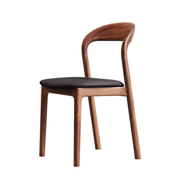 Contemporary Scandinavian Curved Back Ash Wood Sponge Dining Chair Backrest For Dining Room - Image 25