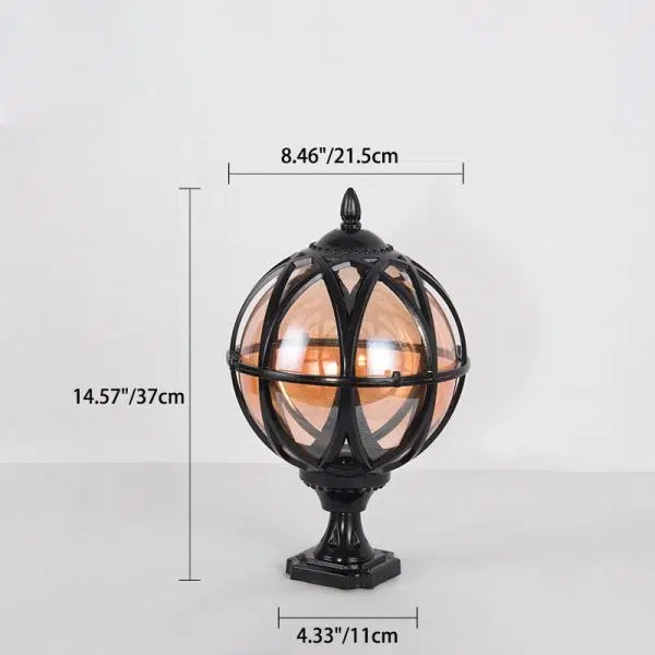Traditional Colonial Globe Glass Aluminum 1-Light Outdoor Light For Garden - Image 5