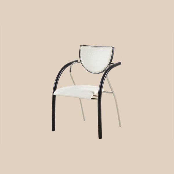 Contemporary Nordic Microfiber Leather Wood Stainless Steel Sponge Semicircular Curved Dining Chair Backrest Armrest For Dining Room - Image 18