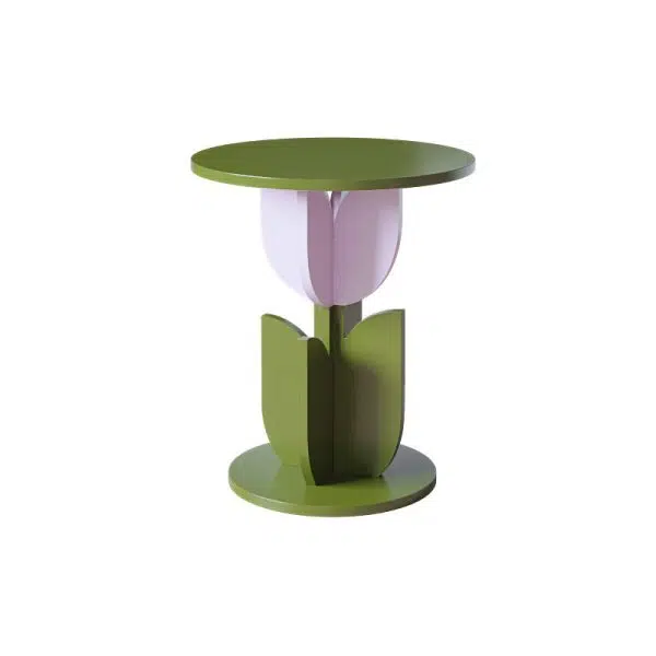 Contemporary Creative Petal Round Tabletop Pine Glass Side Table For Living Room - Image 17