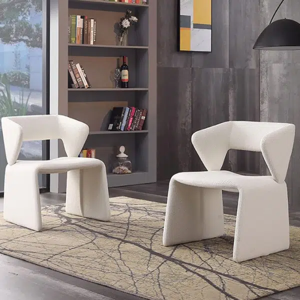 Contemporary Creative Triangle Rectangle Velvet Wood Dining Chair Backrest Armless For Dining Room - Image 13