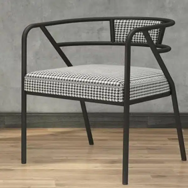 Contemporary Industrial Square Upholstered Suede Fabric Leather Iron Dining Chair Curved Backrest Armrest for Dining Room - Image 36