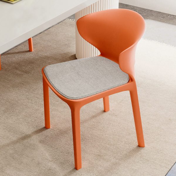 Contemporary Scandinavian PP Plastic Velvet Square Ergonomivally Design Stackable Dining Chair Backrest For Dining Room - Image 6