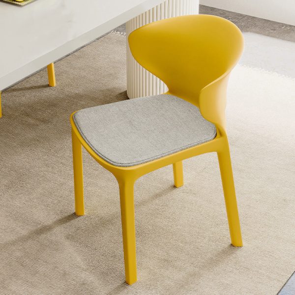 Contemporary Scandinavian PP Plastic Velvet Square Ergonomivally Design Stackable Dining Chair Backrest For Dining Room - Image 19