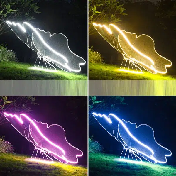Modern Art Deco Waterproof Fiberglass Butterfly LED Landscape Lighting Outdoor Light For Garden - Image 20