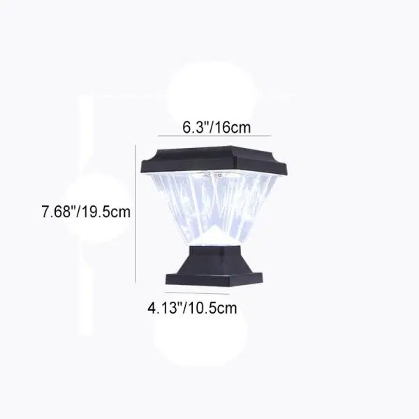 Modern Black Solar Die-Cast Aluminum Glass Outdoor Patio Waterproof Column Head Light - Image 10