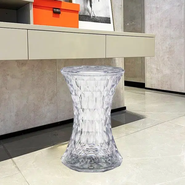 Contemporary Nordic Column Acrylic Chair Backless Armless For Living Room - Image 11