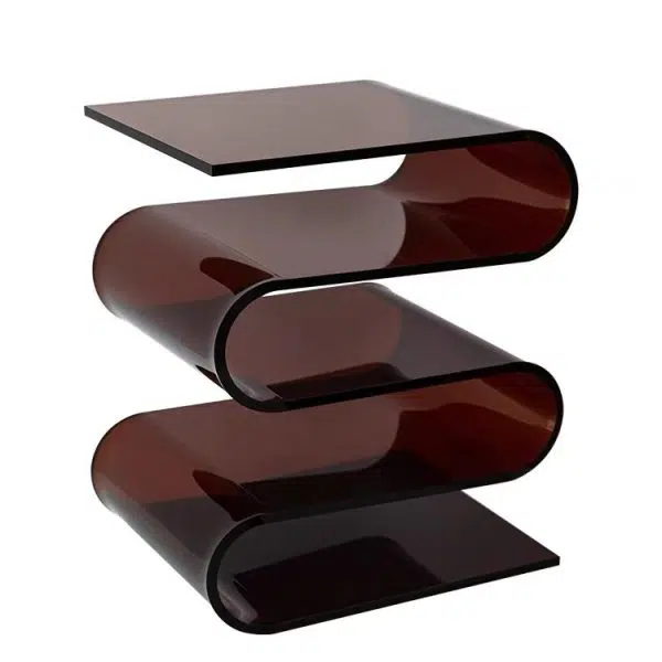 Contemporary Creative S-Shaped Acrylic Multifunctional Storage End Table 4-Tier For Living Room - Image 14