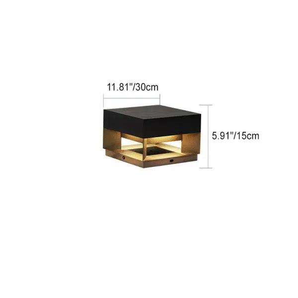 Modern Minimalist Square Geometric Stainless Steel LED Outdoor Waterproof Pillar Light Landscape Light For Garden - Image 8