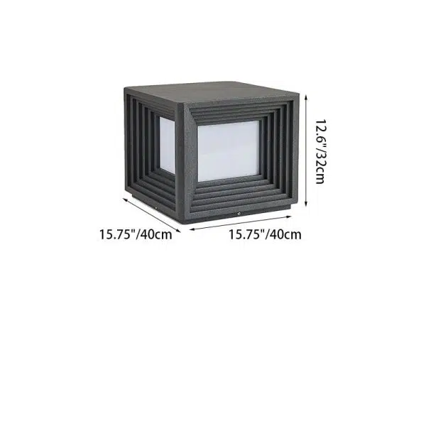 Modern Simplicity Rectangular Stainless Steel Acrylic LED Post Head Light For Outdoor Patio - Image 6