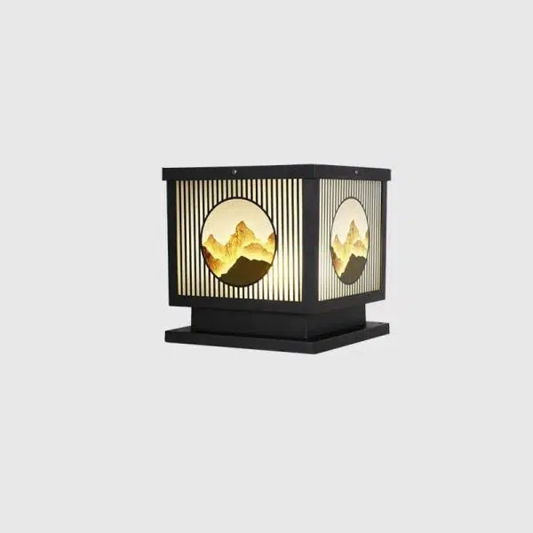 Solar Chinese Landscape Square Post Head Outdoor Waterproof LED Garden Landscape Light - Image 16