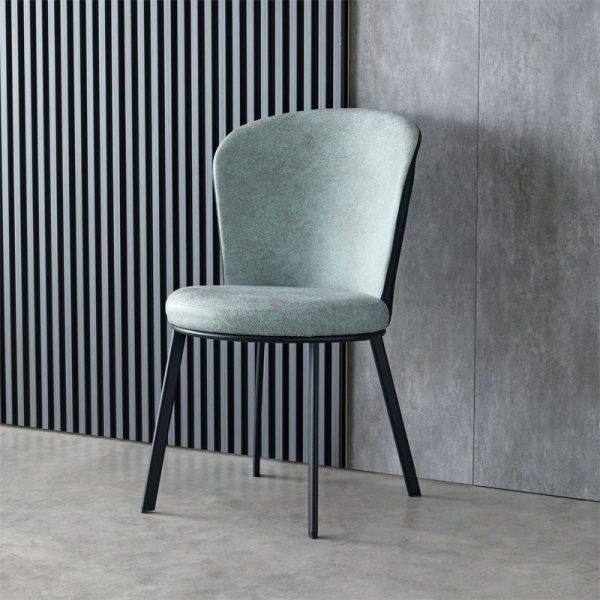 Contemporary Scandinavian Round Cushion Leather Carbon Steel Dining Chair Backrest For Dining Room - Image 23
