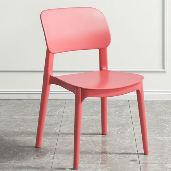 Contemporary Nordic Macaron Plastic Square Stackable Dining Chair Open Back For Dining Room - Image 3