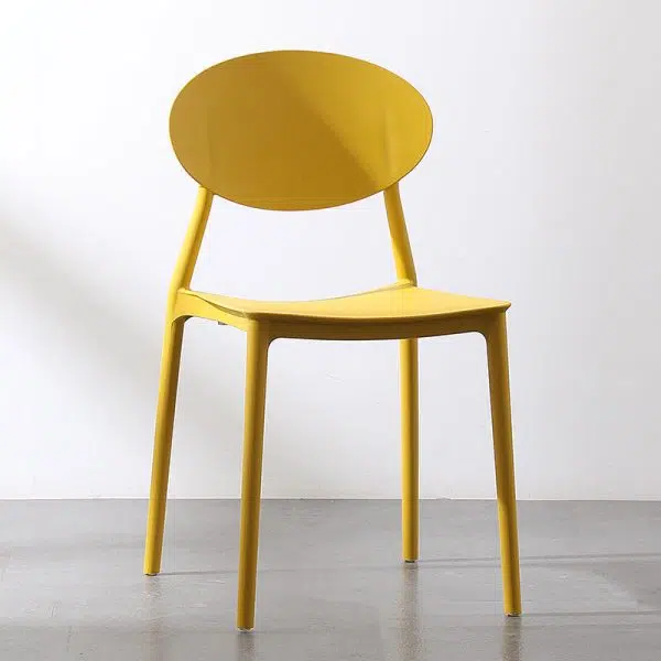 Contemporary Nordic Square Plastic Chair Backrest Armless For Living Room - Image 3