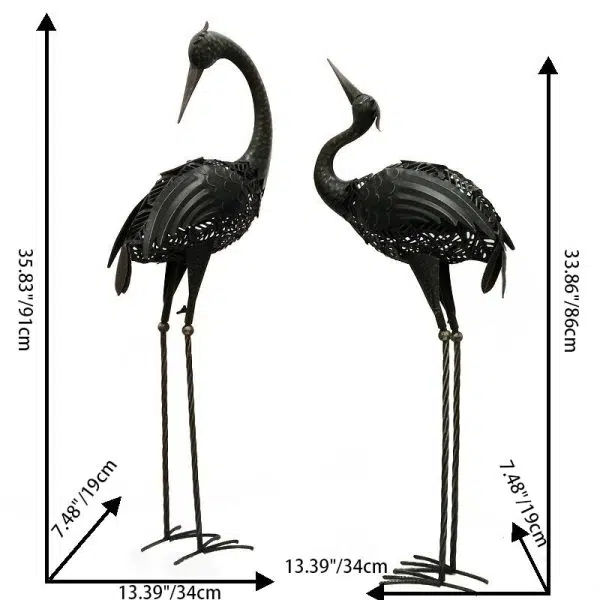 Contemporary Creative Iron Animal Crane LED Solar Waterproof Lawn Landscape Light For Outdoor Patio - Image 4